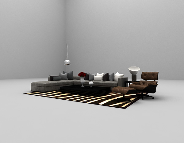 免费现代沙发椅3d模型下载