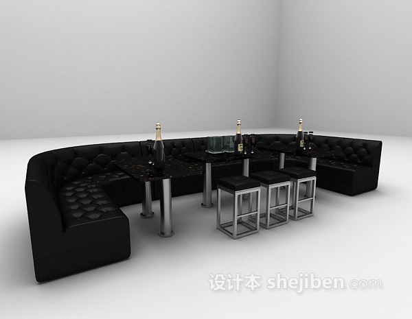 现代风格工装组合沙发3d模型下载