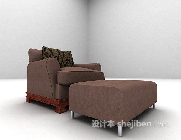 欧式风格欧式皮沙发3d模型下载