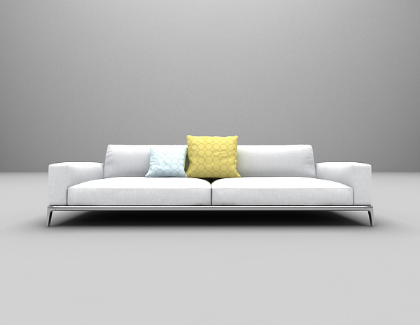 白色现代沙发3d模型下载