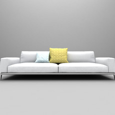 白色现代沙发3d模型下载