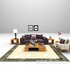 欧式组合沙发3d模型下载