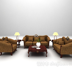 棕色木质沙发大全3d模型下载