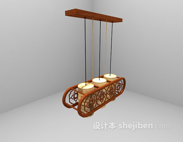中式风格吊灯3d模型下载