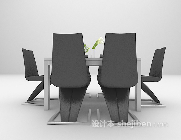 个性桌椅组合3d模型下载