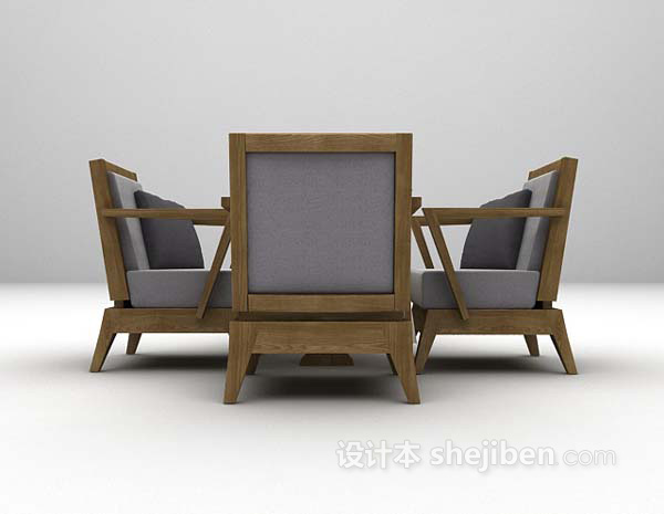 现代桌椅组合推荐3d模型下载
