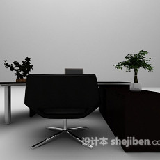 2015棕色办公桌3d模型下载