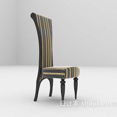 条纹布艺家居椅3d模型下载