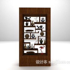 木质展示柜3d模型下载