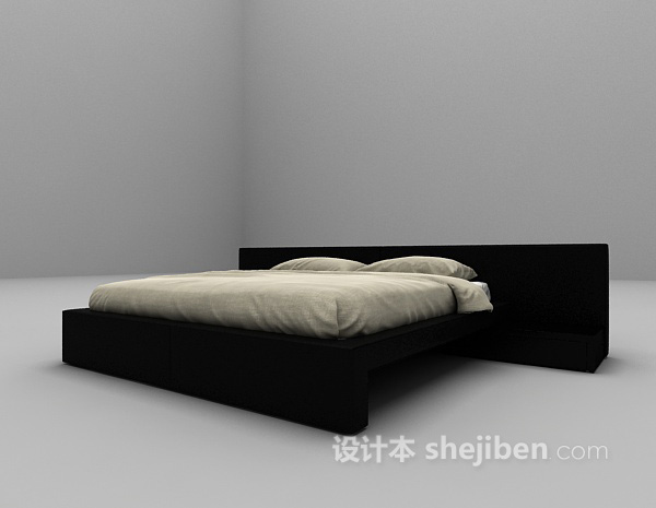 免费黑色床3d模型下载