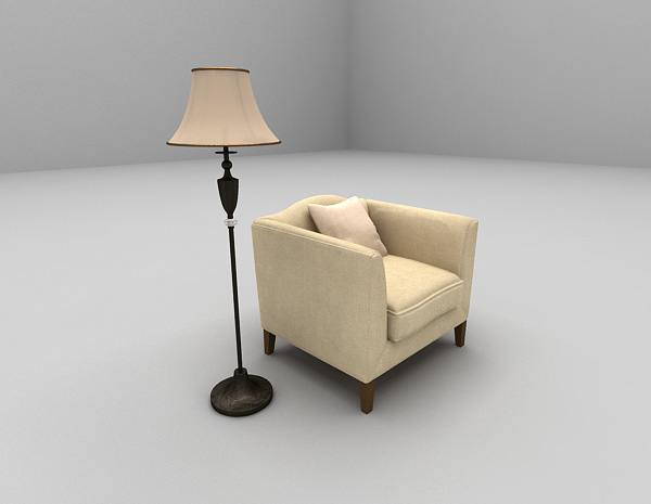 欧式风格简约沙发3d模型下载