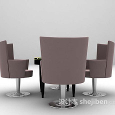 灰色欧式桌椅组合3d模型下载