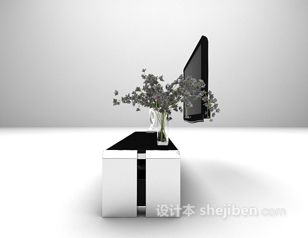 设计本黑白电视柜推荐3d模型下载
