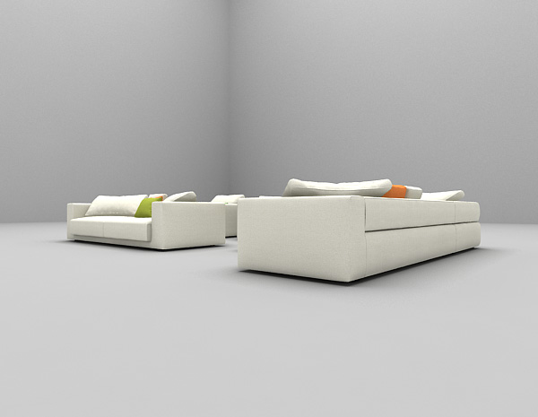 免费白色组合沙发欣赏3d模型下载