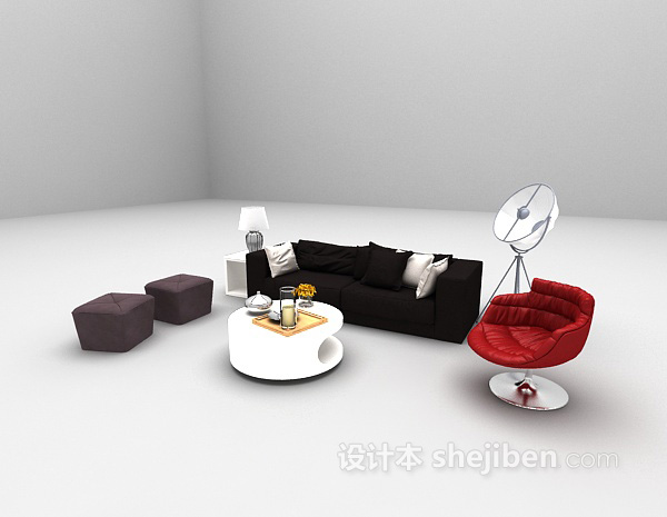 设计本现代沙发欣赏3d模型下载