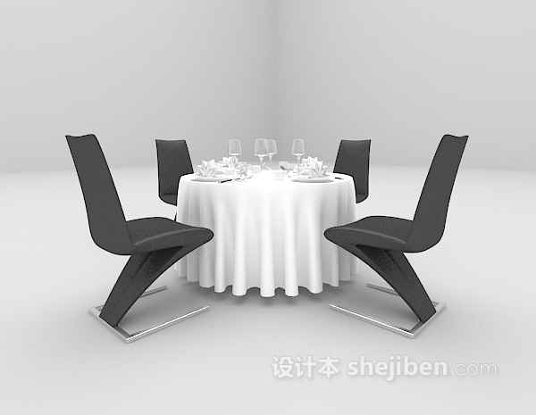 欧式风格欧式小圆桌3d模型下载