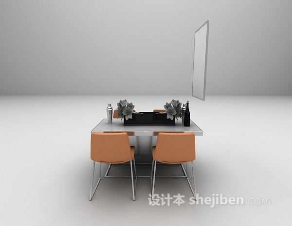 设计本现代简易餐桌推荐3d模型下载