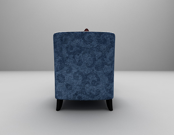 设计本蓝色单人沙发3d模型下载