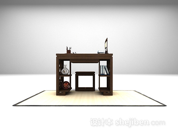 中式风格书桌3d模型推荐