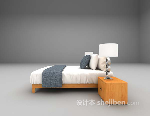 设计本简洁风格床3d模型下载