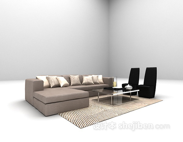 现代风格组合现代沙发3d模型下载
