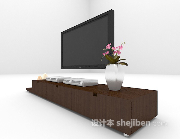 现代风格木质电视柜推荐3d模型下载