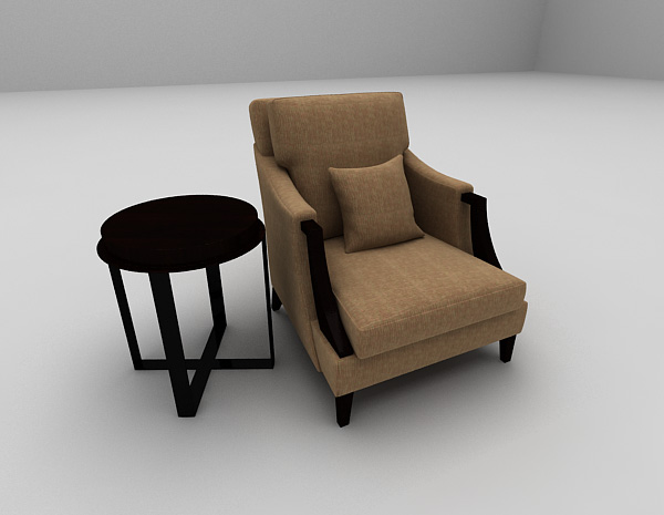 欧式风格欧式单人沙发椅3d模型下载