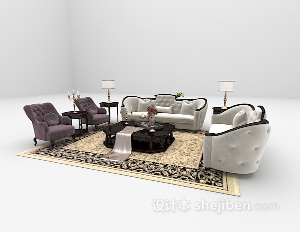 设计本沙发组合推荐3d模型下载