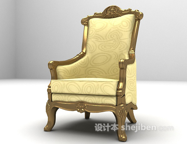 欧式风格欧式单人沙发3d模型下载