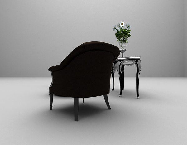 设计本黑色组合沙发3d模型下载
