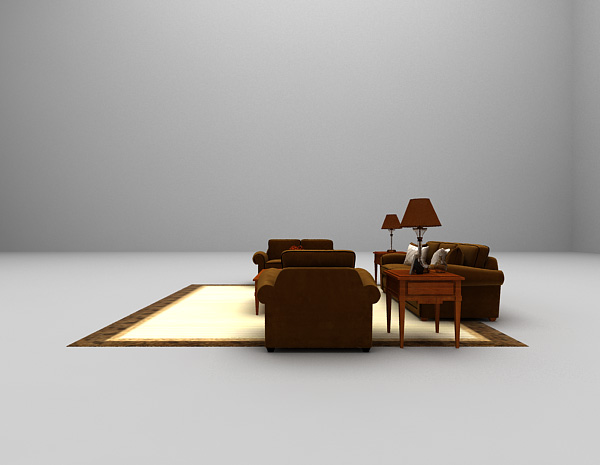 设计本中式多人沙发3d模型下载