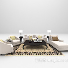 欧式家用沙发免费3d模型下载
