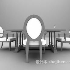 欧式桌椅3d模型下载
