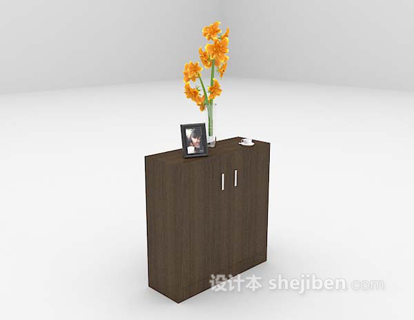 现代风格木质边柜max3d模型下载