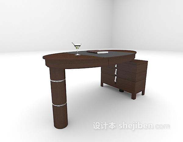 现代风格黑色桌椅组合max3d模型下载