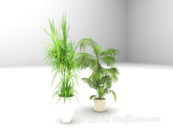 设计本绿色植物组合3d模型下载