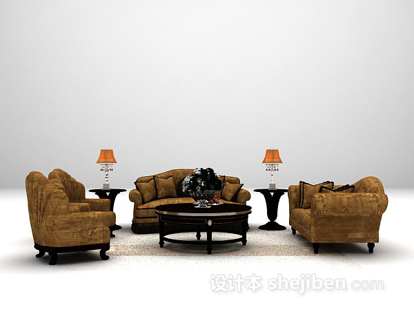 灰色组合沙发大全3d模型下载