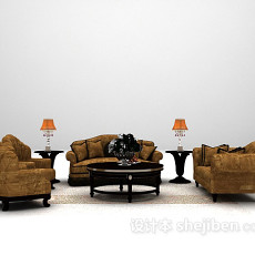 灰色组合沙发大全3d模型下载