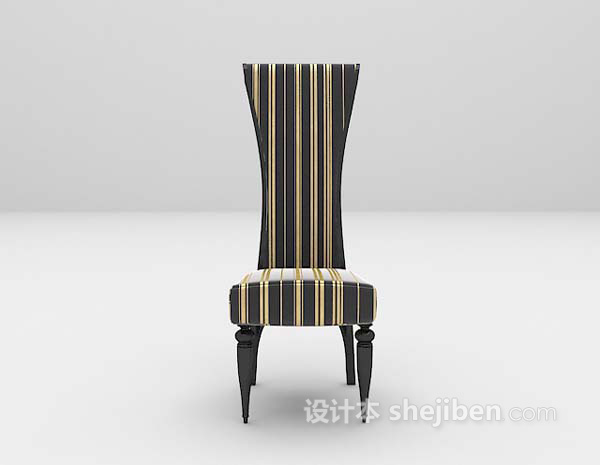 设计本条纹布艺家居椅3d模型下载