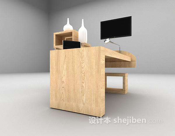 免费木质书桌推荐3d模型下载