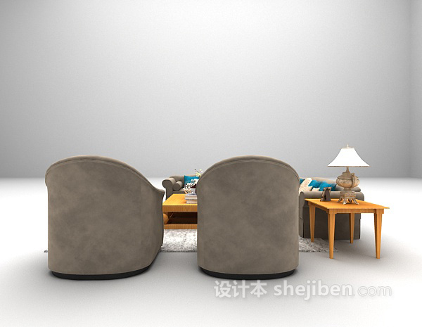 设计本欧式客厅沙发3d模型下载