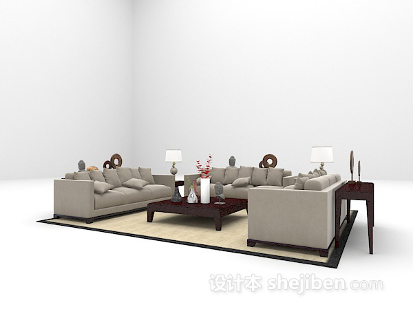免费组合沙发3d模型下载
