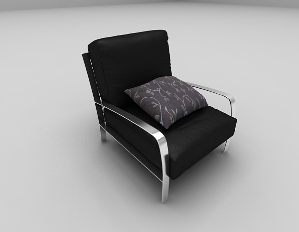 现代风格黑色皮质沙发3d模型下载