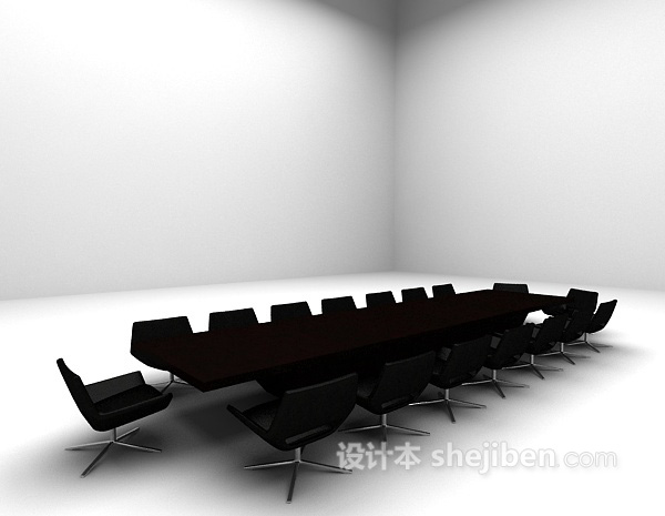 现代风格大型会议桌3d模型下载