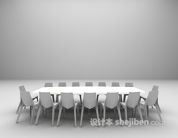 现代会议桌3d模型下载