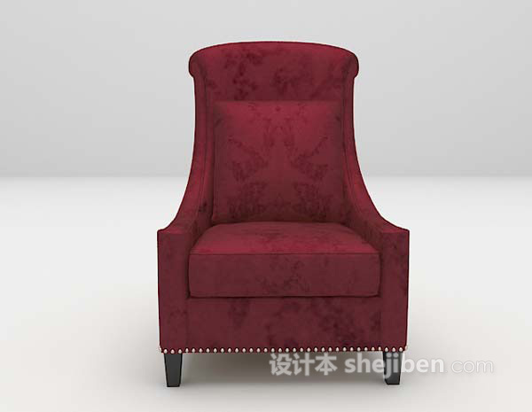 设计本红色家居椅3d模型下载