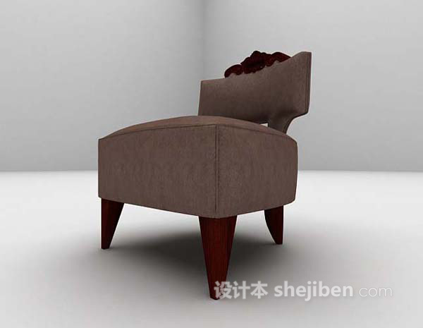 设计本新古典皮质单椅3d模型下载