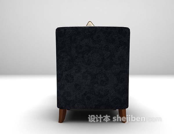 欧式风格黑色布艺桌椅组合3d模型下载