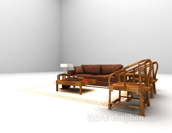 免费中式组合沙发大全3d模型下载