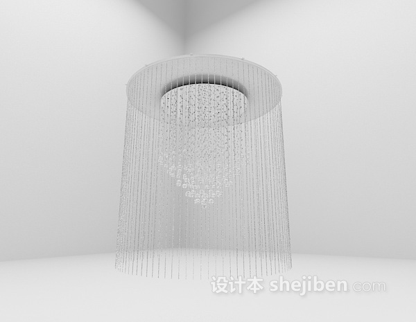 欧式风格流苏型玻璃吊灯3d模型下载